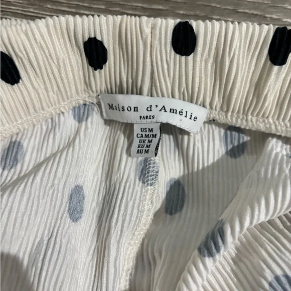 Maison d'AmélieaPolka Dot Wide Leg Pants, Size: M - Picture 4 of 5